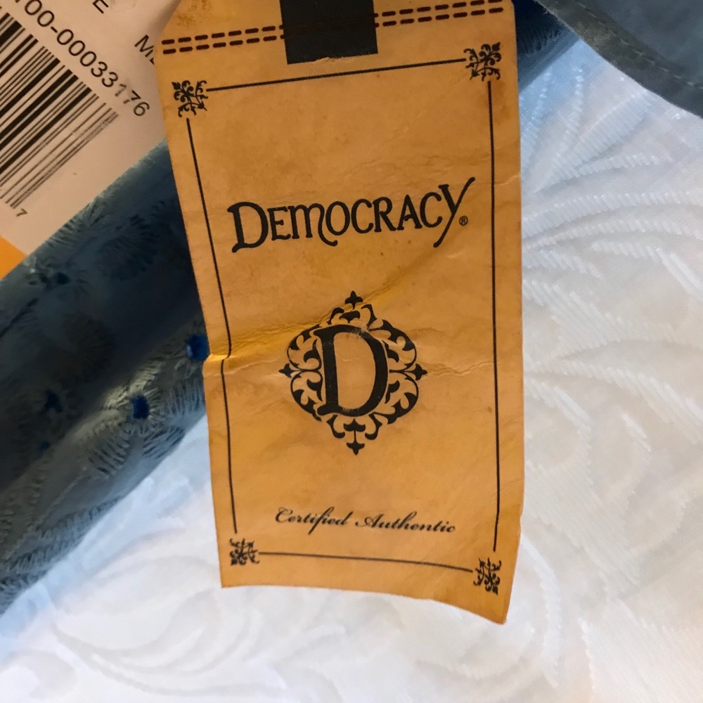 Blue Off The Shoulder Democracy Top - Picture 4 of 4